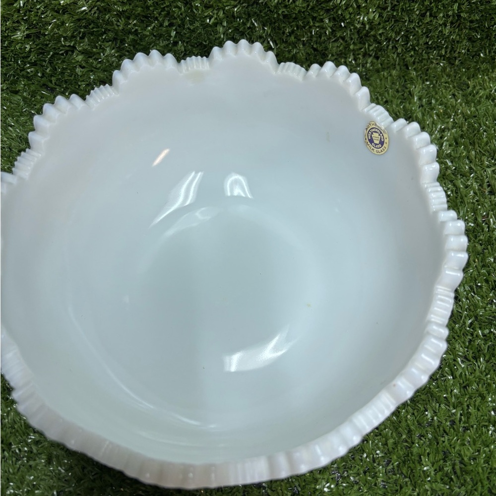 Westmorland Old Quilt Milk glass bowl - Picture 3 of 4